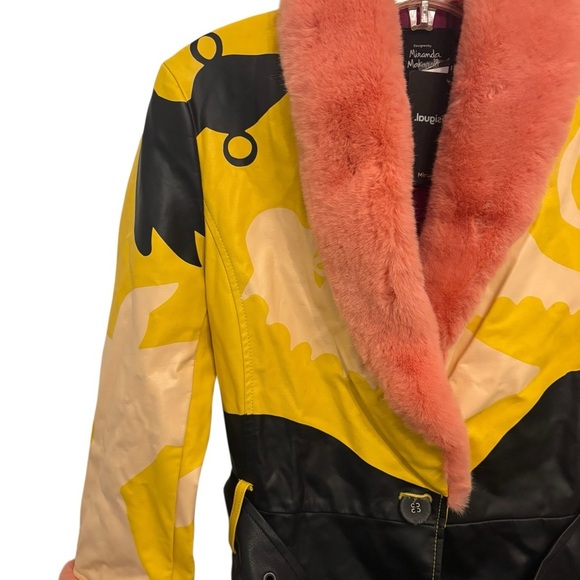 Desigual Yellow and Pink Trench Coat - Picture 8 of 9